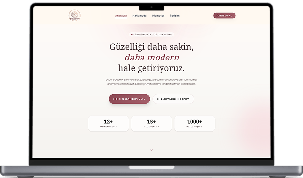 Dildora Güzellik Web Sitesi Mockup